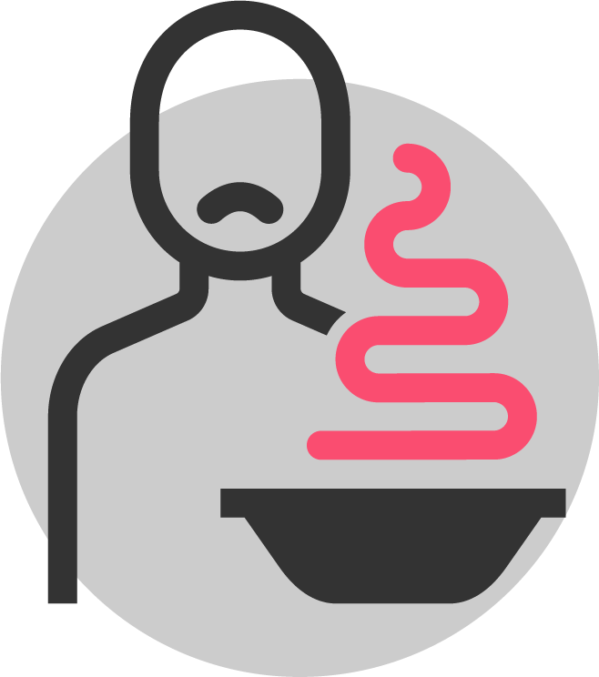 Icon representing loss of appetite